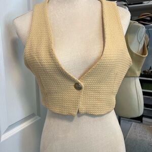 Zara soft yellow Cropped Vest